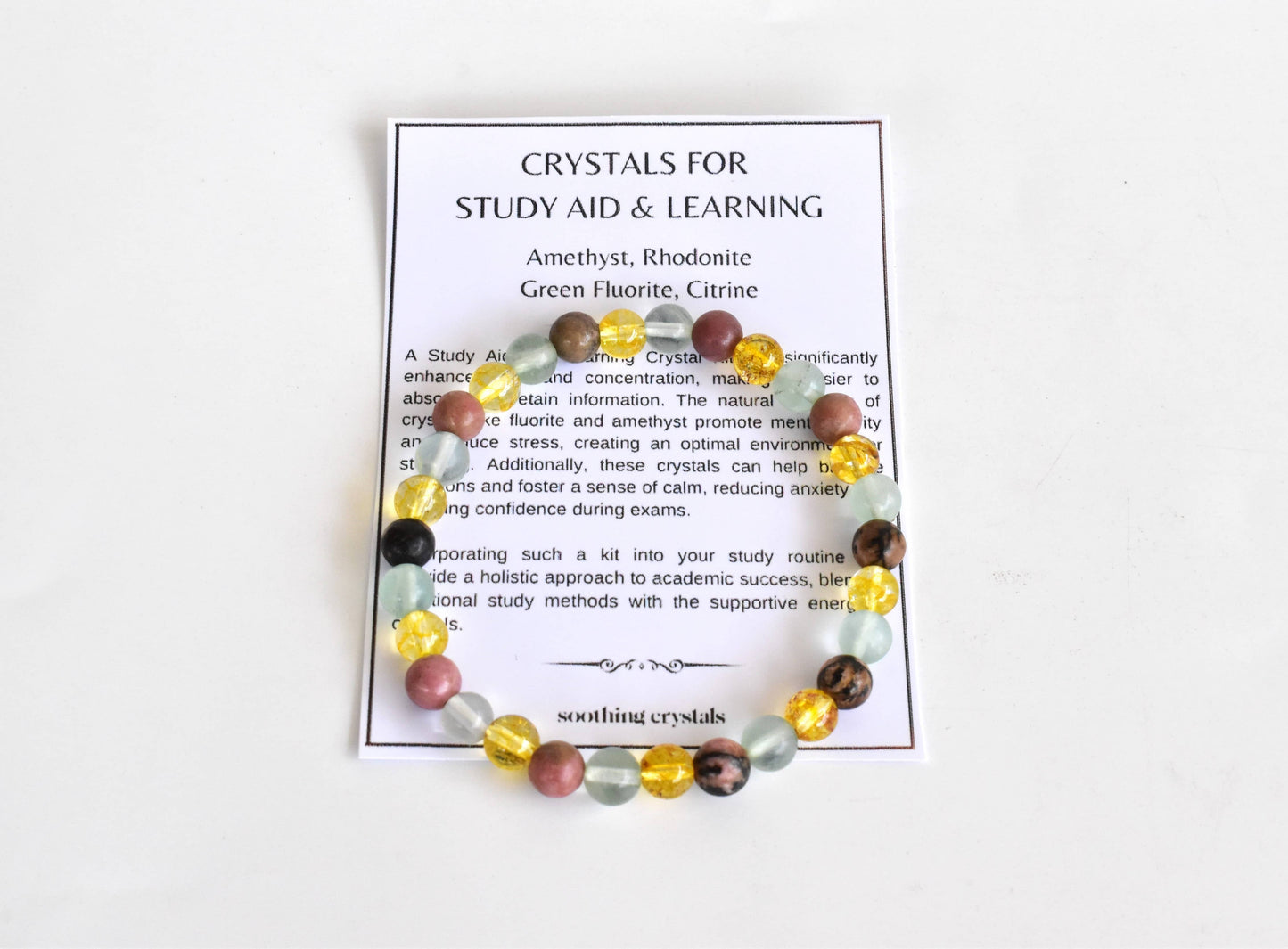 Crystal Bracelet | STUDY AID AND LEARNING Gemstone bracelet