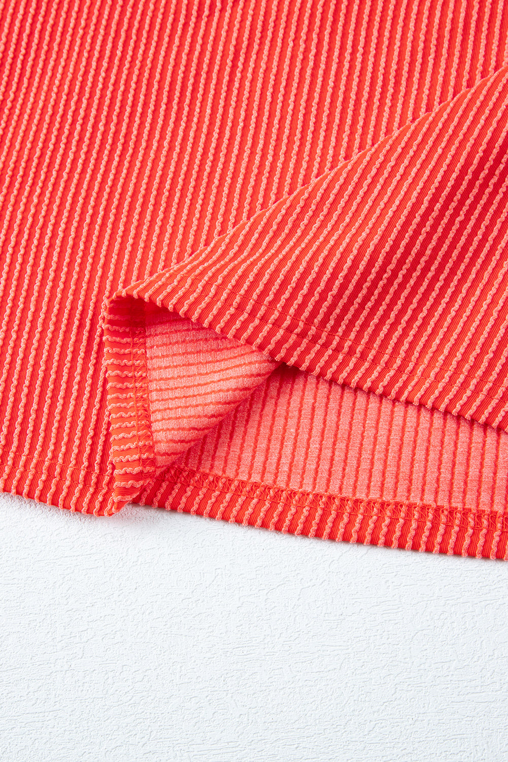 Iceland Blue Ribbed Textured Knit Loose Fit Tee and Shorts Set