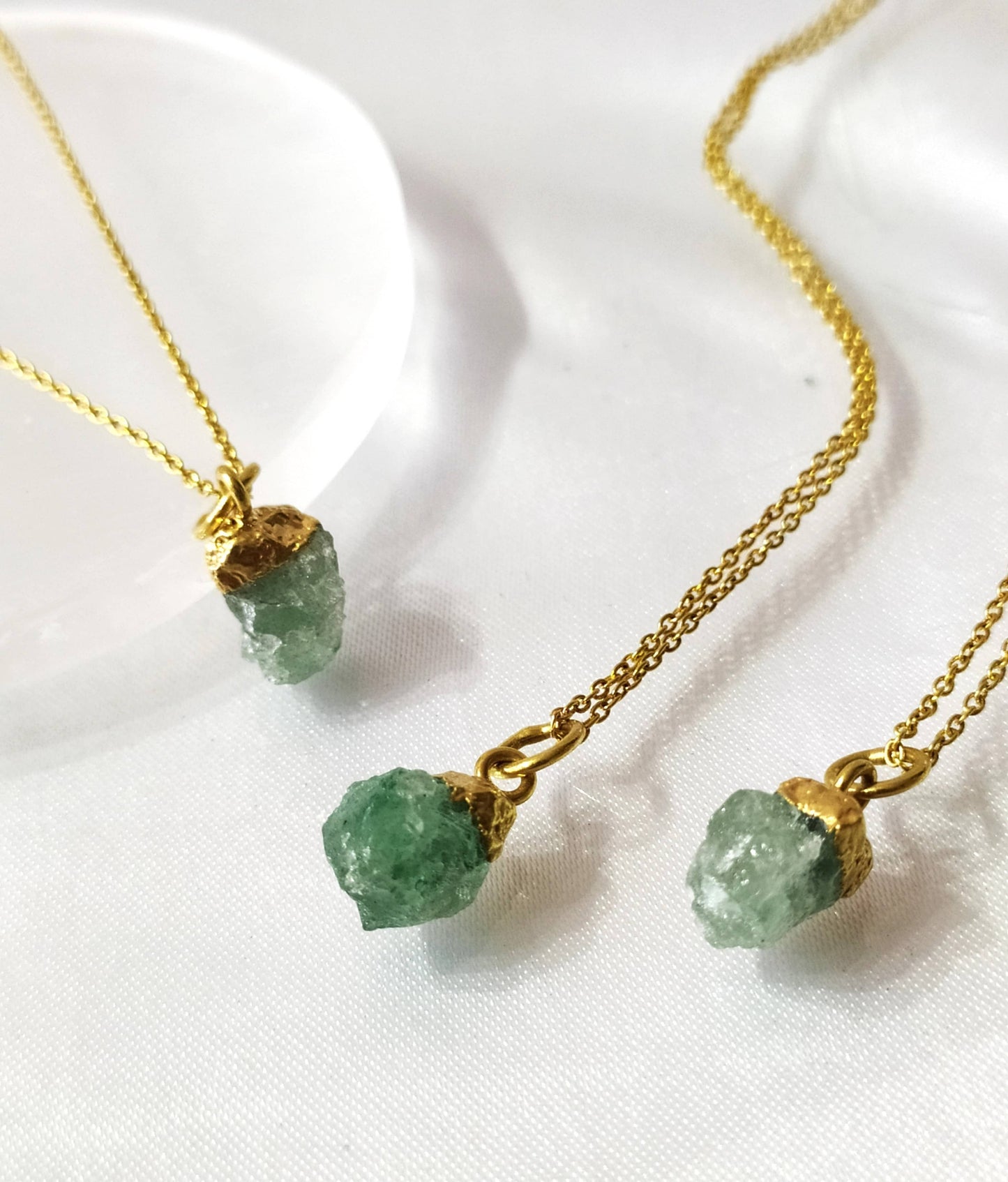 Raw Crystal Necklace|Green Aventurine| Raw Gemstone Necklace