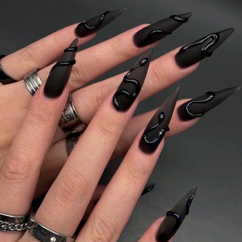 Almond Pure Color Electroplated Nail Art Press On Nails