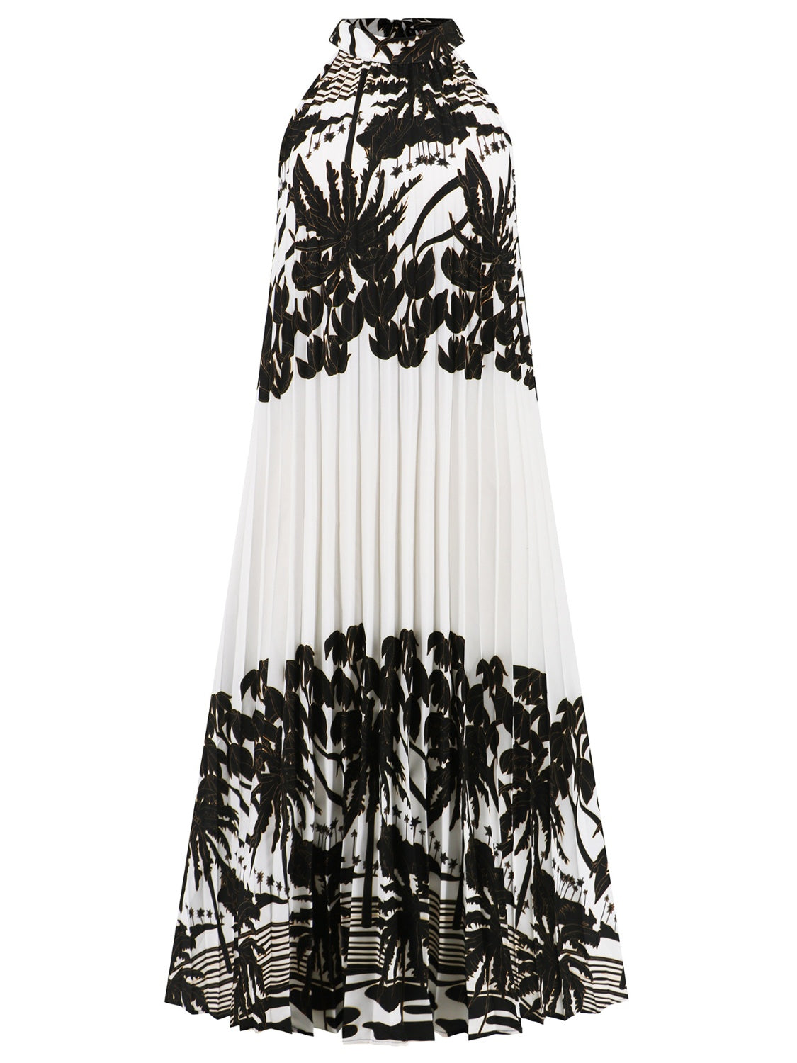 Tied Printed Sleeveless Midi Dress