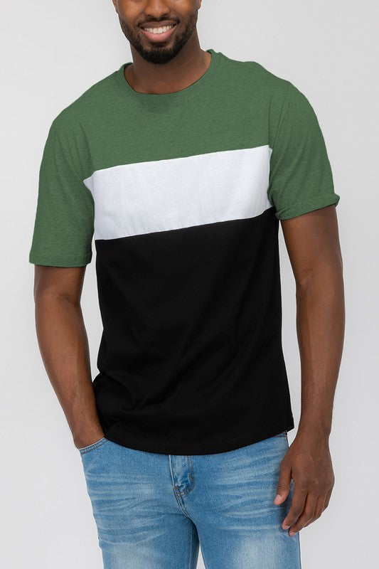 COLOR BLOCK SHORT SLEEVE TSHIRT