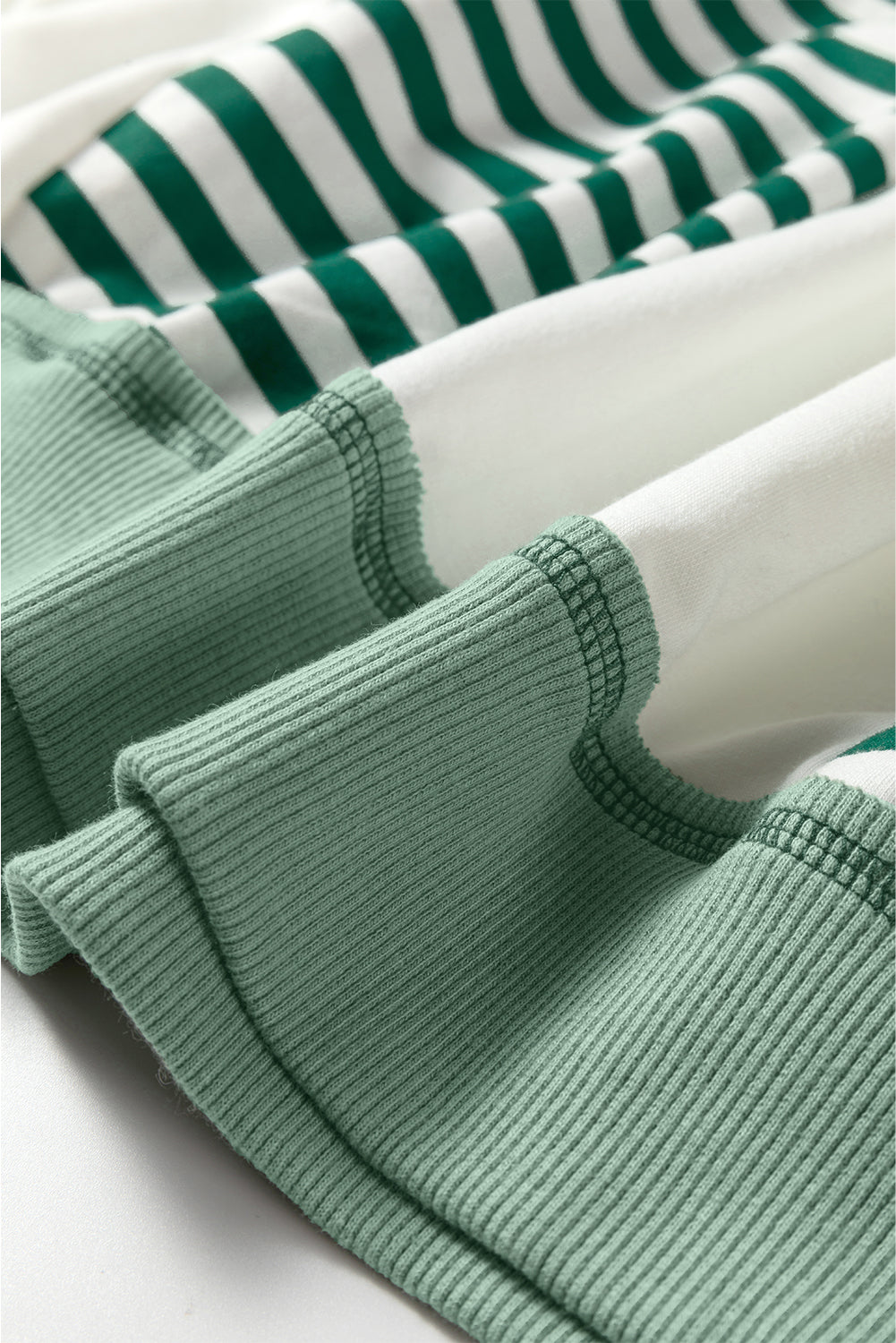 Brown Stripe Colorblock Patchwork Contrast Stitching Oversize Sweatshirt