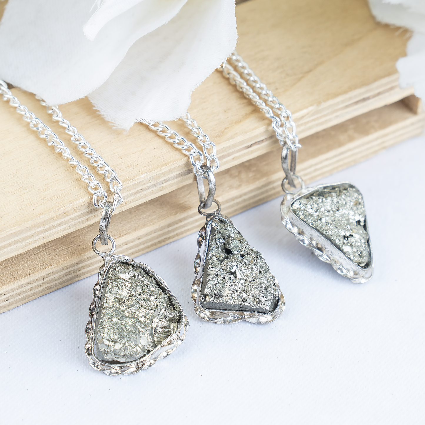 Combo Set| Raw Pyrite Ring & Pendant | Gemstone Jewelry