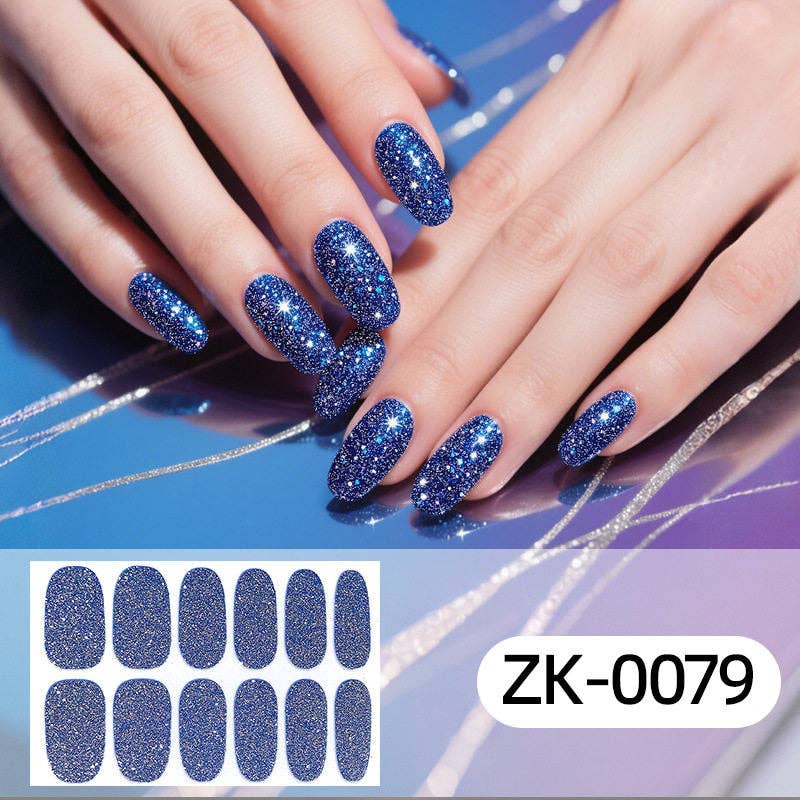 Chic Solid Color Onion Pink Nail Stickers