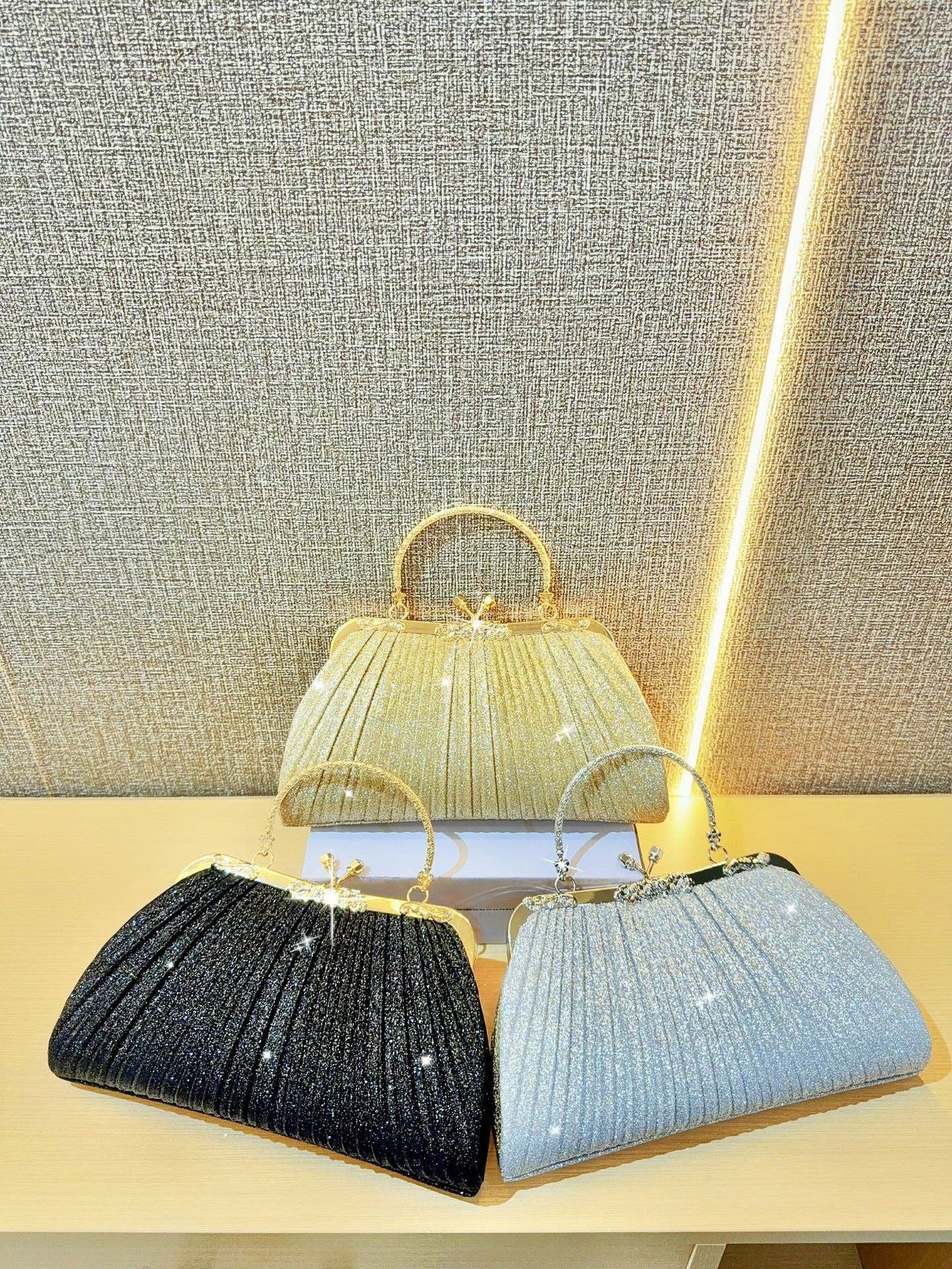 New Rhinestone Clutch Bag With Tassel - Evening Handbag