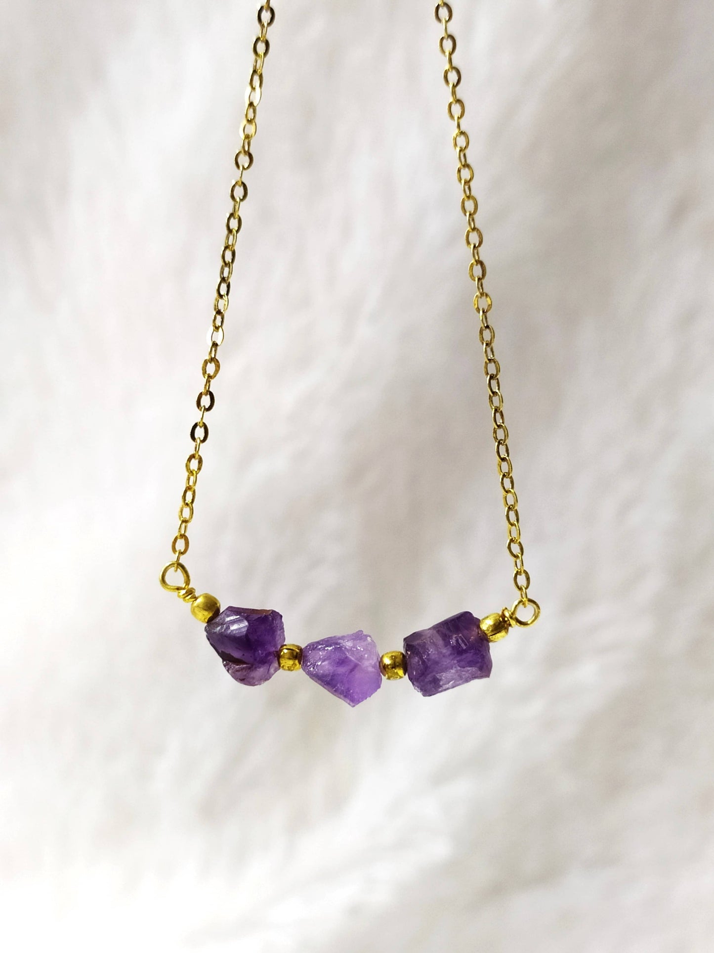 Raw Crystal Necklace| Amethyst Stone | Raw Amethyst Necklace