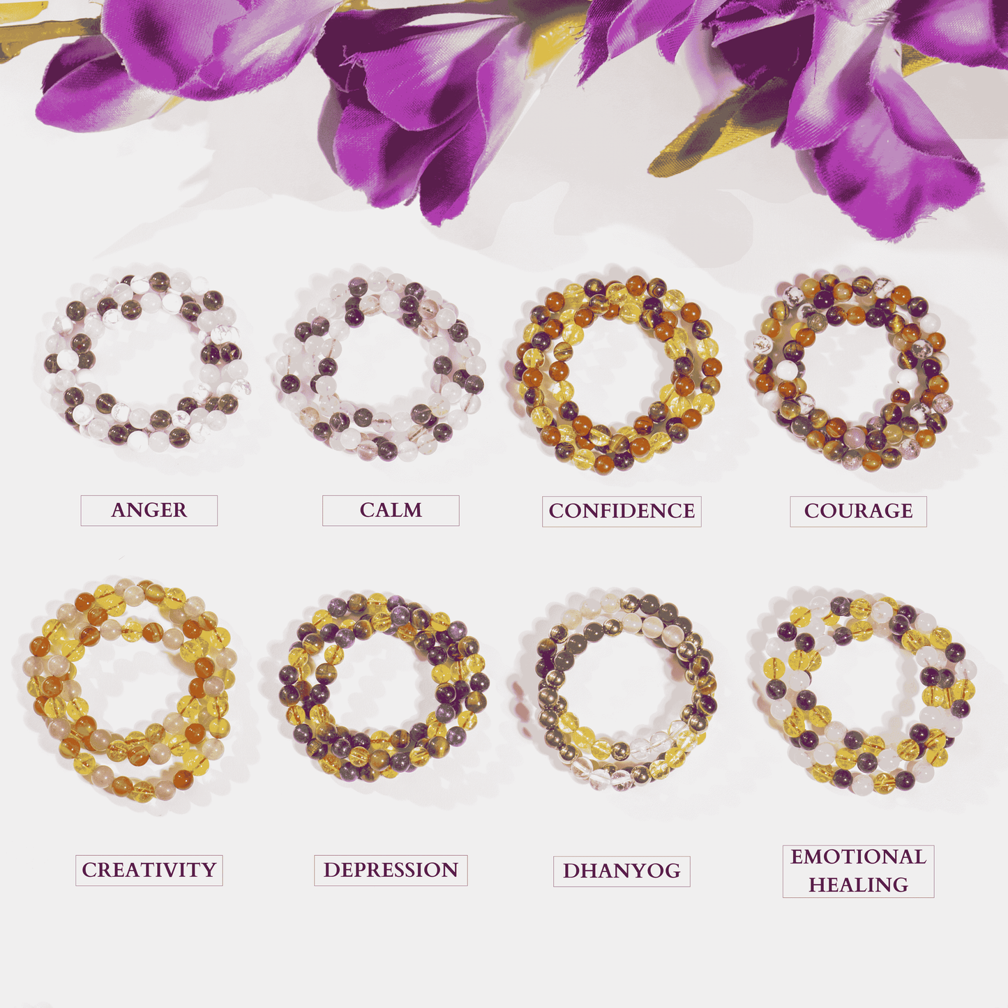 Pick One Crystal Healing Bracelet, Natural Gemstone Jewelry
