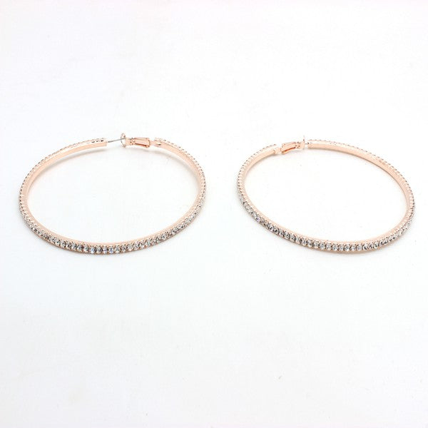 RHINESTONE HOOP EARRINGS