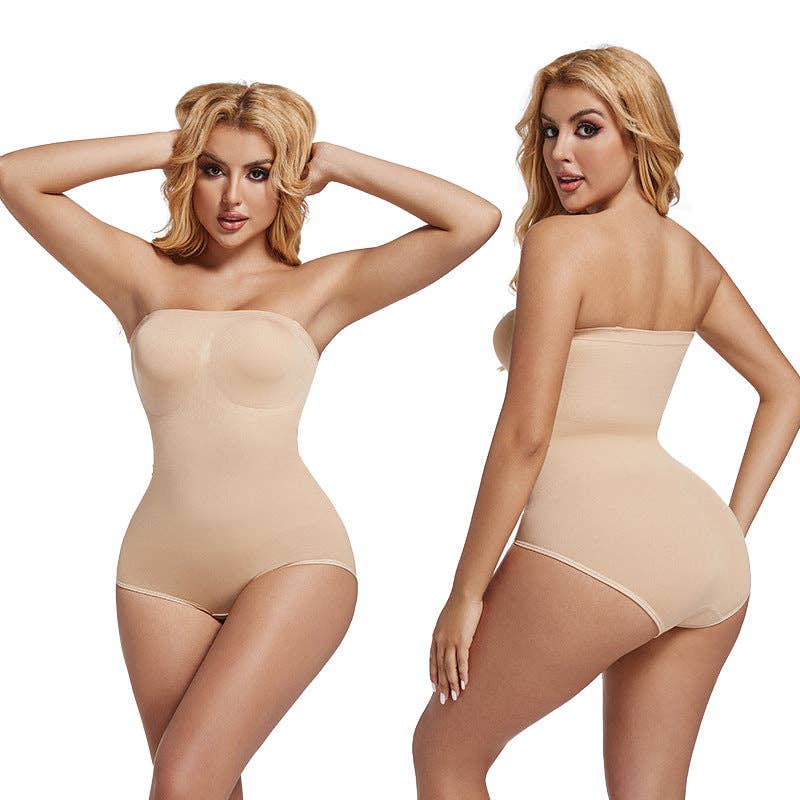 Removable Strap Bodysuit Shaper Shorts - Seamless Tummy Control