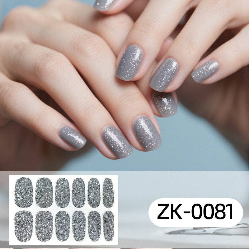 Chic Solid Color Onion Pink Nail Stickers