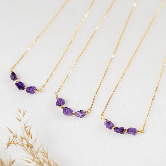 Raw Crystal Necklace| Amethyst Stone | Raw Amethyst Necklace