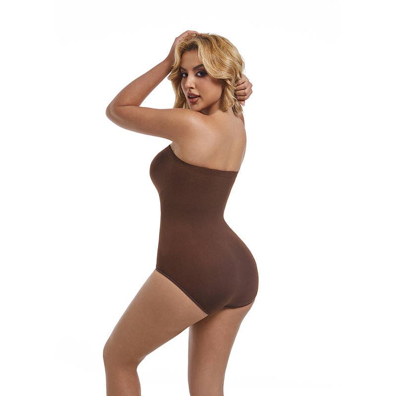 Removable Strap Bodysuit Shaper Shorts - Seamless Tummy Control