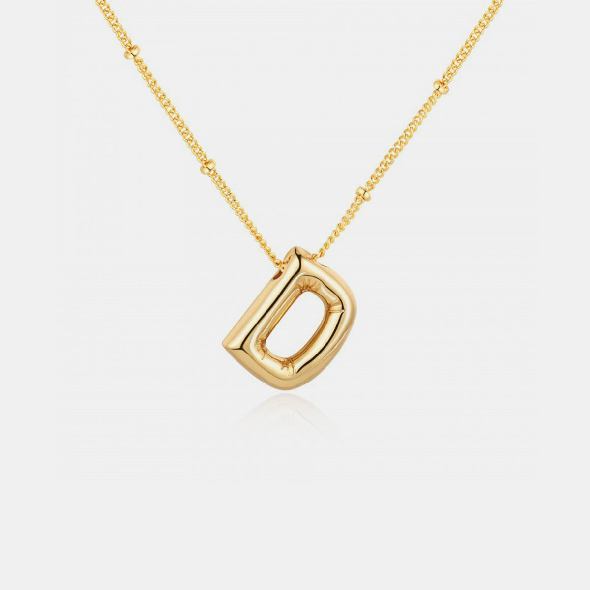 Gold-Plated Letter Pendant Necklace