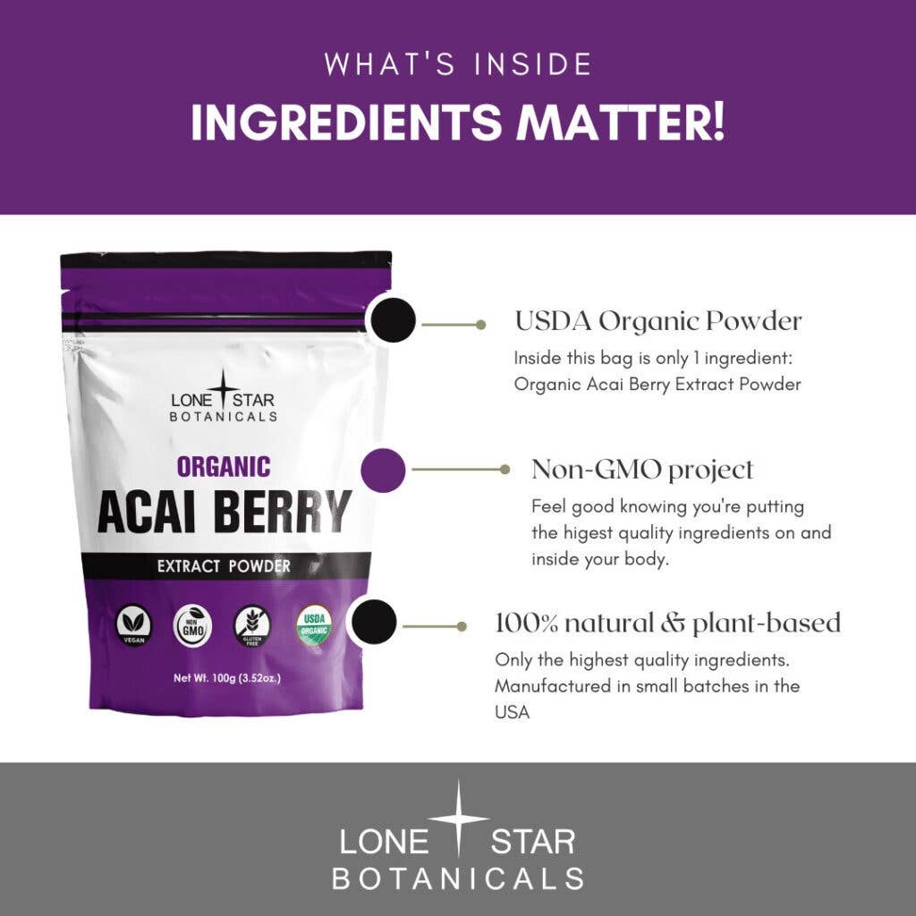 Lone Star Botanicals Organic Acai Berry Extract Powder 100gr