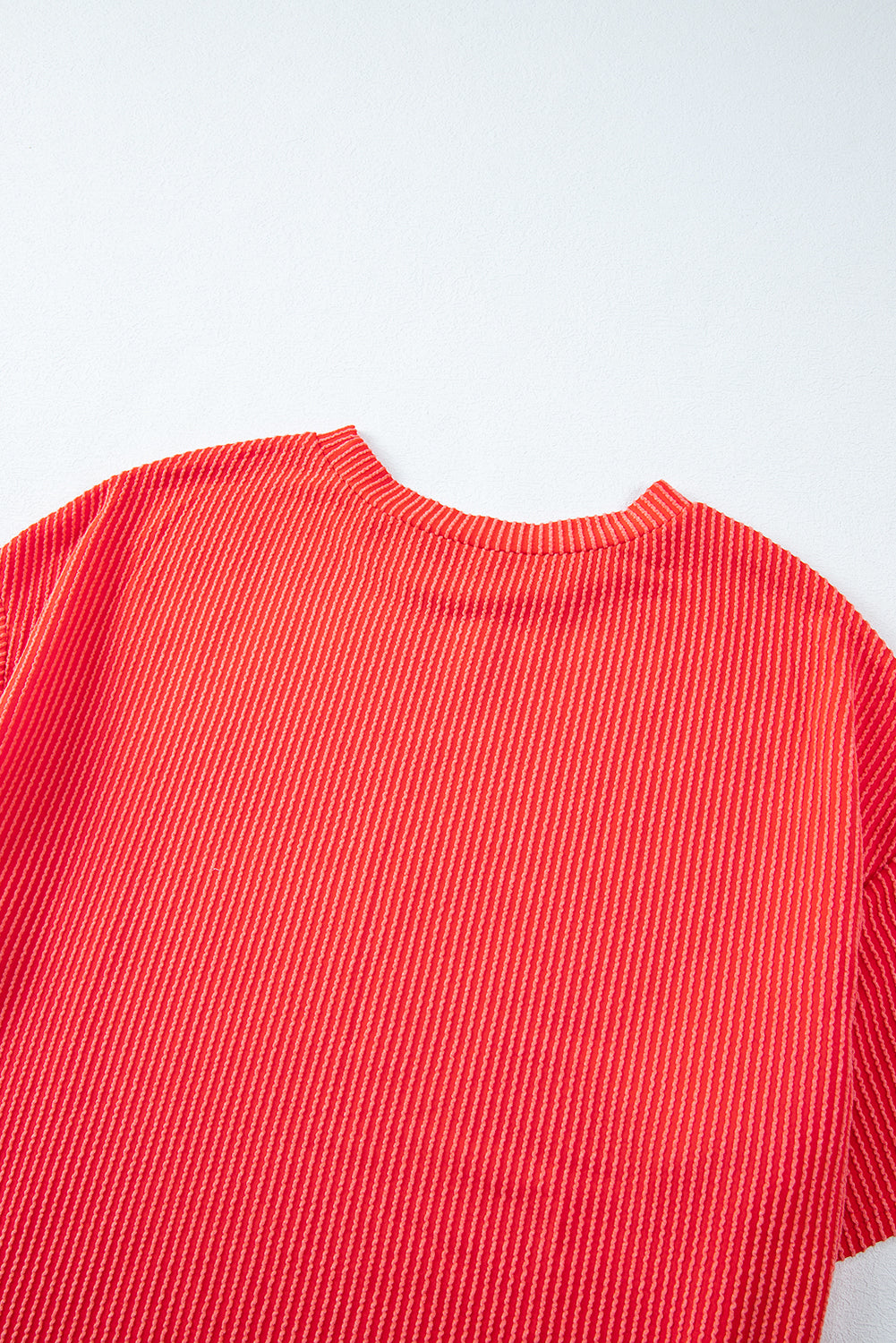 Iceland Blue Ribbed Textured Knit Loose Fit Tee and Shorts Set