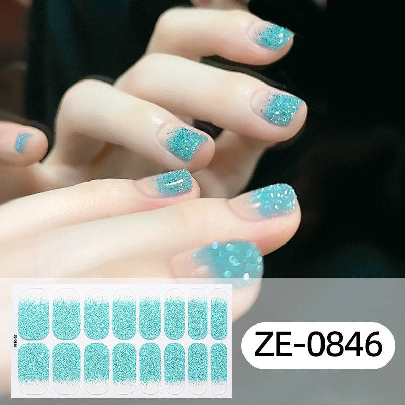 Gradient Glitter Nail Stickers