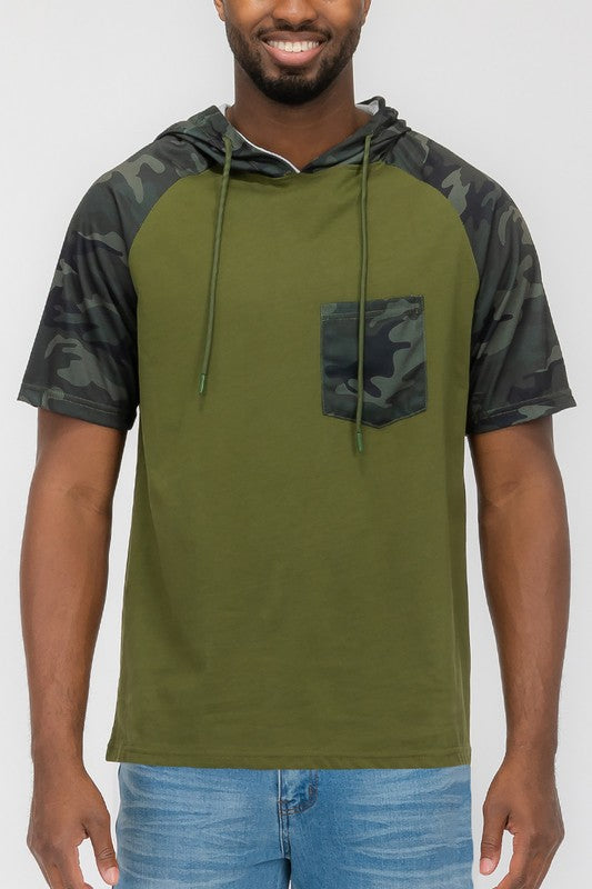 SHORT SLEEV CAMO COLOR BLOCK