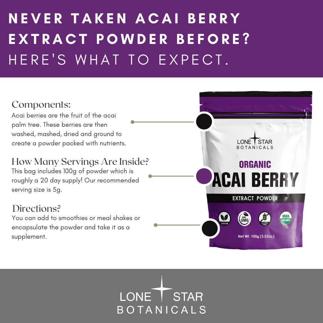Lone Star Botanicals Organic Acai Berry Extract Powder 100gr
