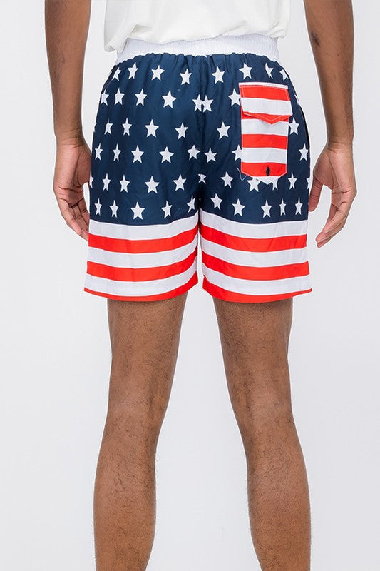 American Flag Swim Shorts