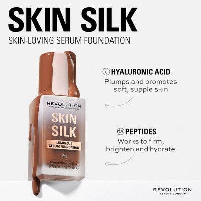Makeup Revolution Skin Silk Serum Foundation F5NW 0.77floz - New