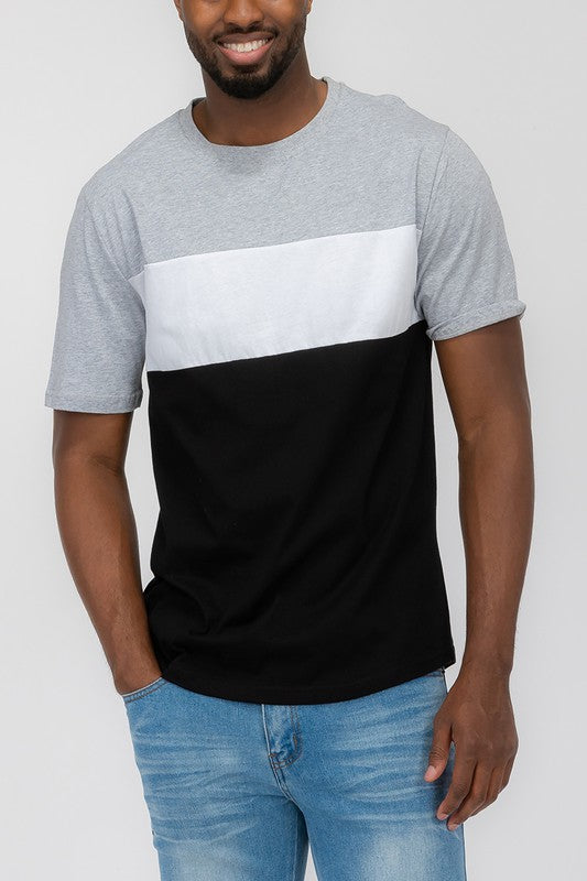 COLOR BLOCK SHORT SLEEVE TSHIRT