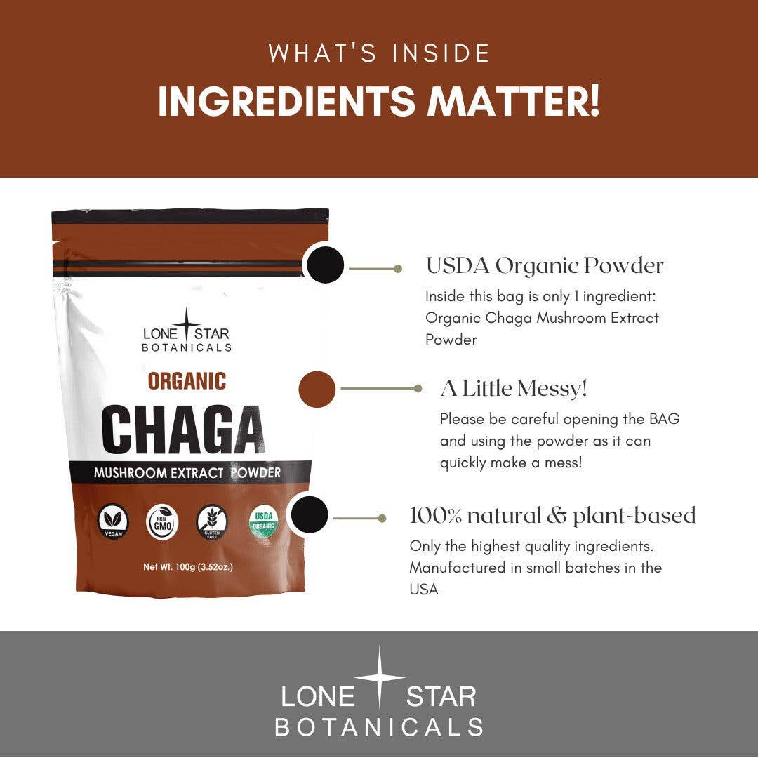 Lone Star Botanicals Organic Chaga Mushroom Powder 3.5oz