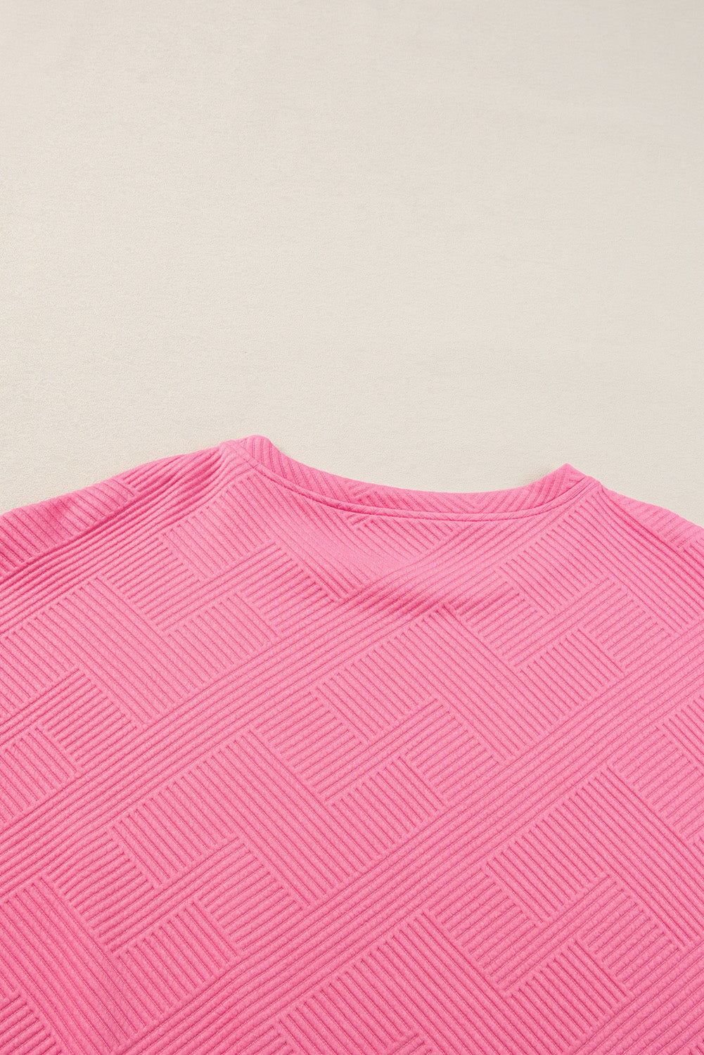 Gray Textured Loose Fit T Shirt and Drawstring Pants Set