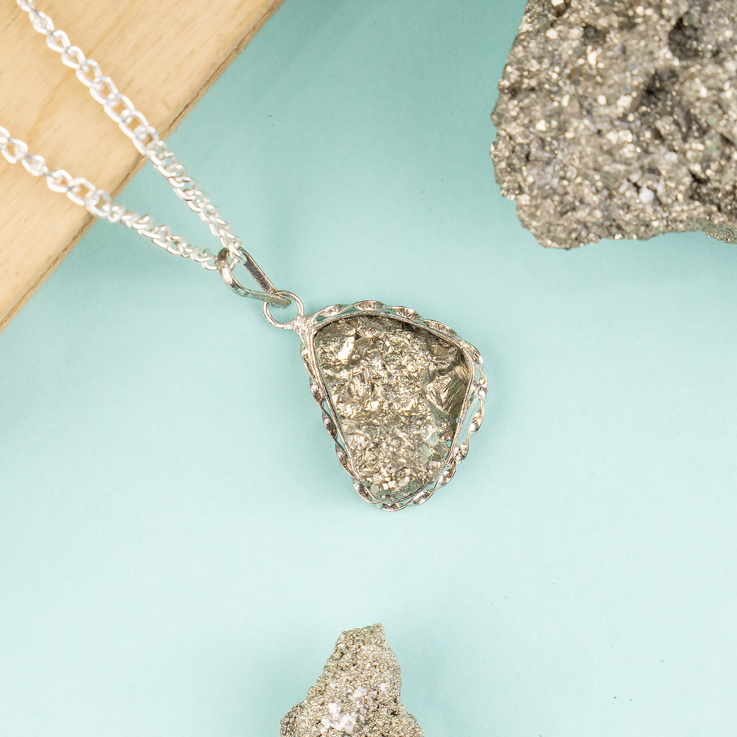 Combo Set| Raw Pyrite Ring & Pendant | Gemstone Jewelry