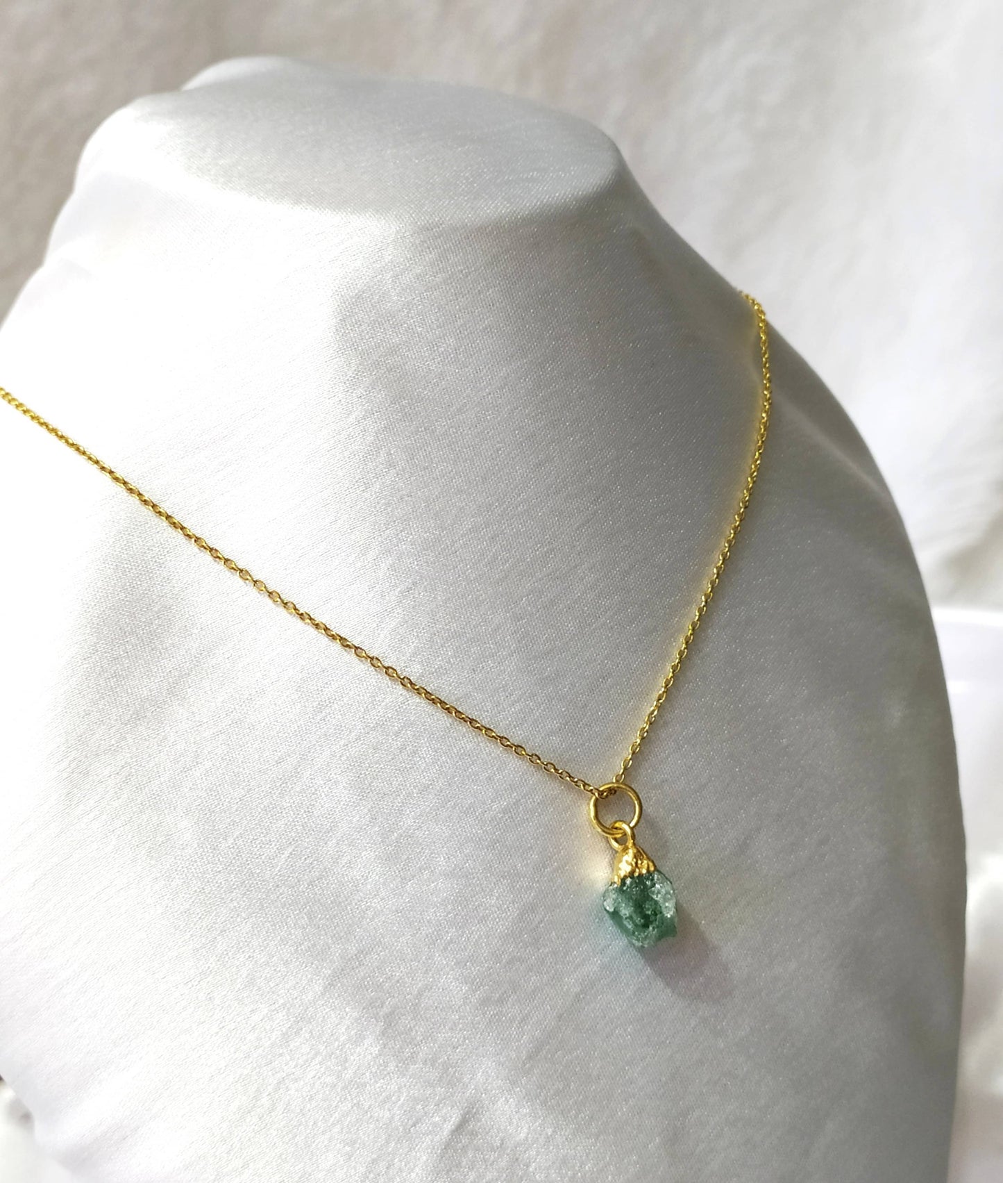Raw Crystal Necklace|Green Aventurine| Raw Gemstone Necklace