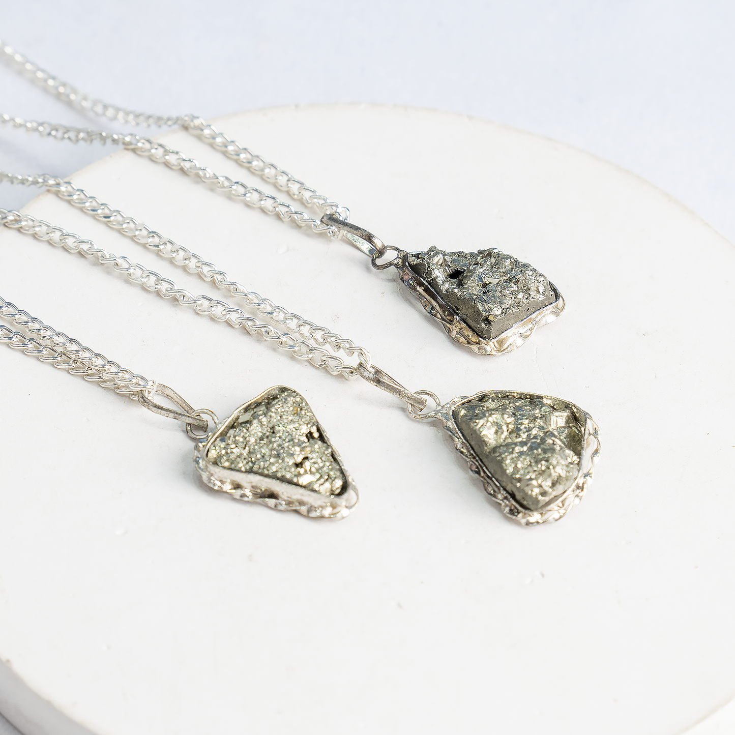 Combo Set| Raw Pyrite Ring & Pendant | Gemstone Jewelry