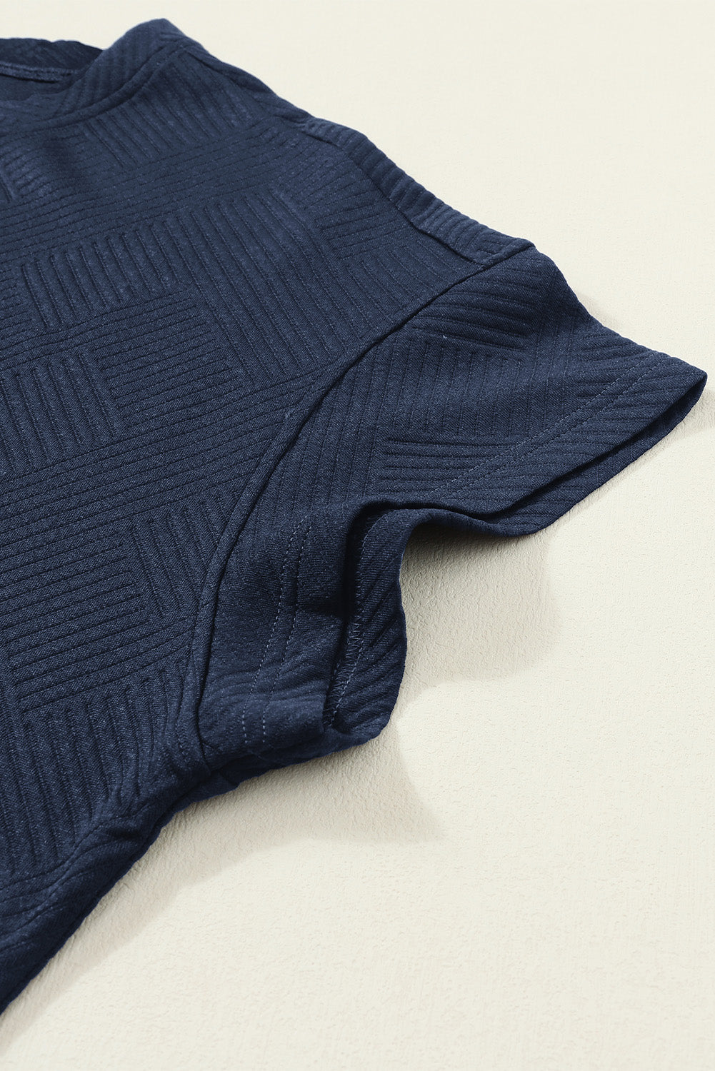 Gray Textured Loose Fit T Shirt and Drawstring Pants Set