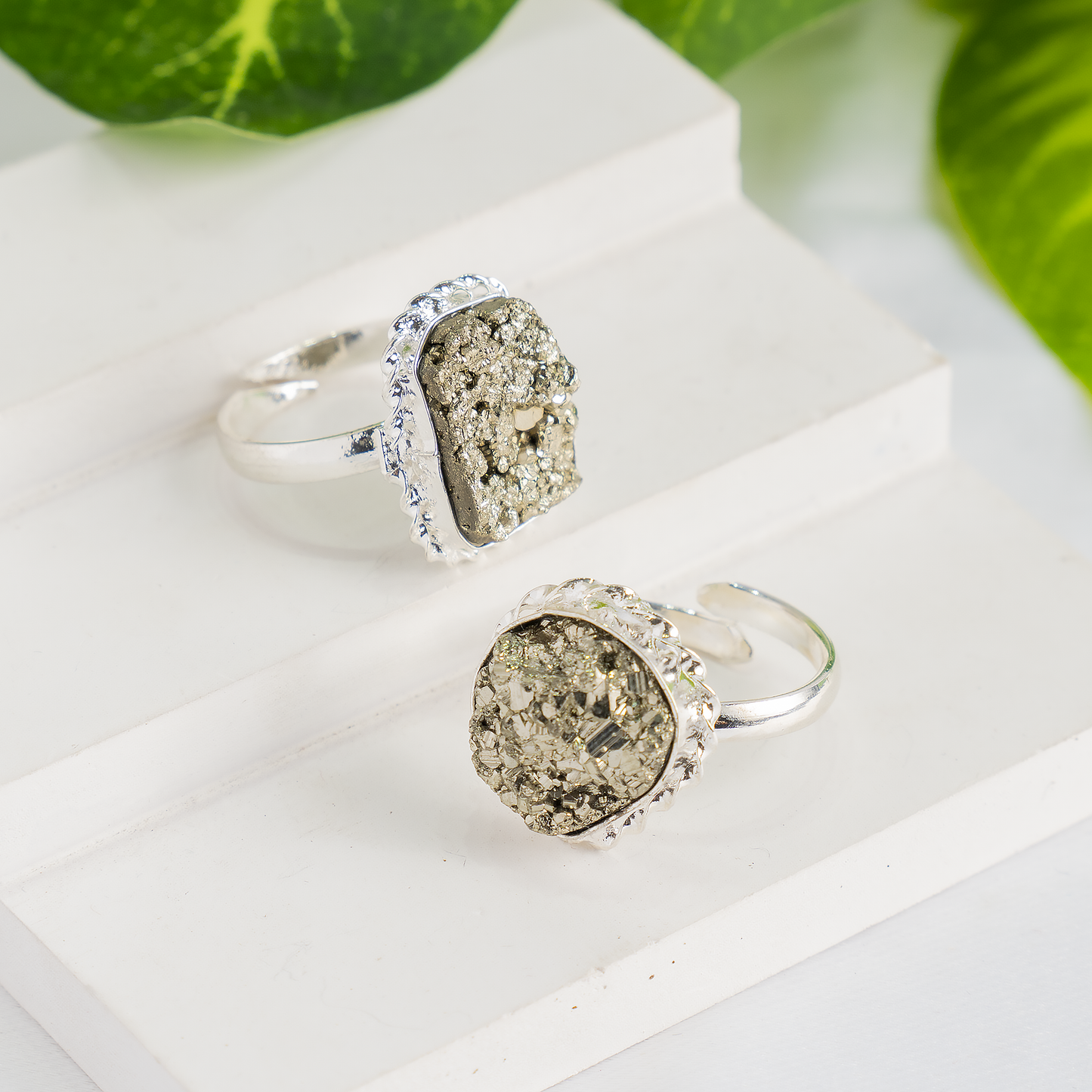 Combo Set| Raw Pyrite Ring & Pendant | Gemstone Jewelry
