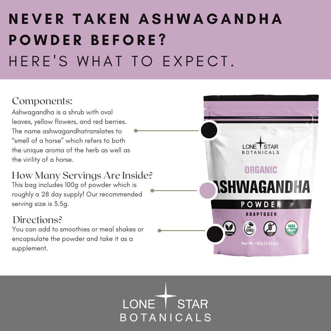 Lone Star Botanicals - Organic Ashwagandha Powder 100gr