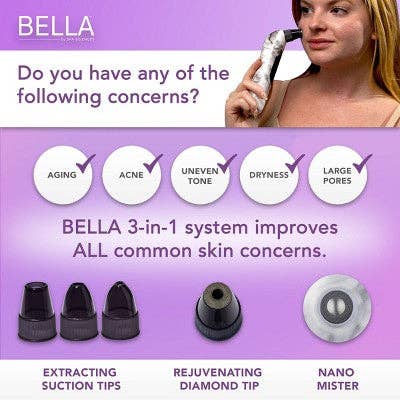 Spa Sciences BELLA 3-in-1 Diamond Tip Microdermabrasion System - New