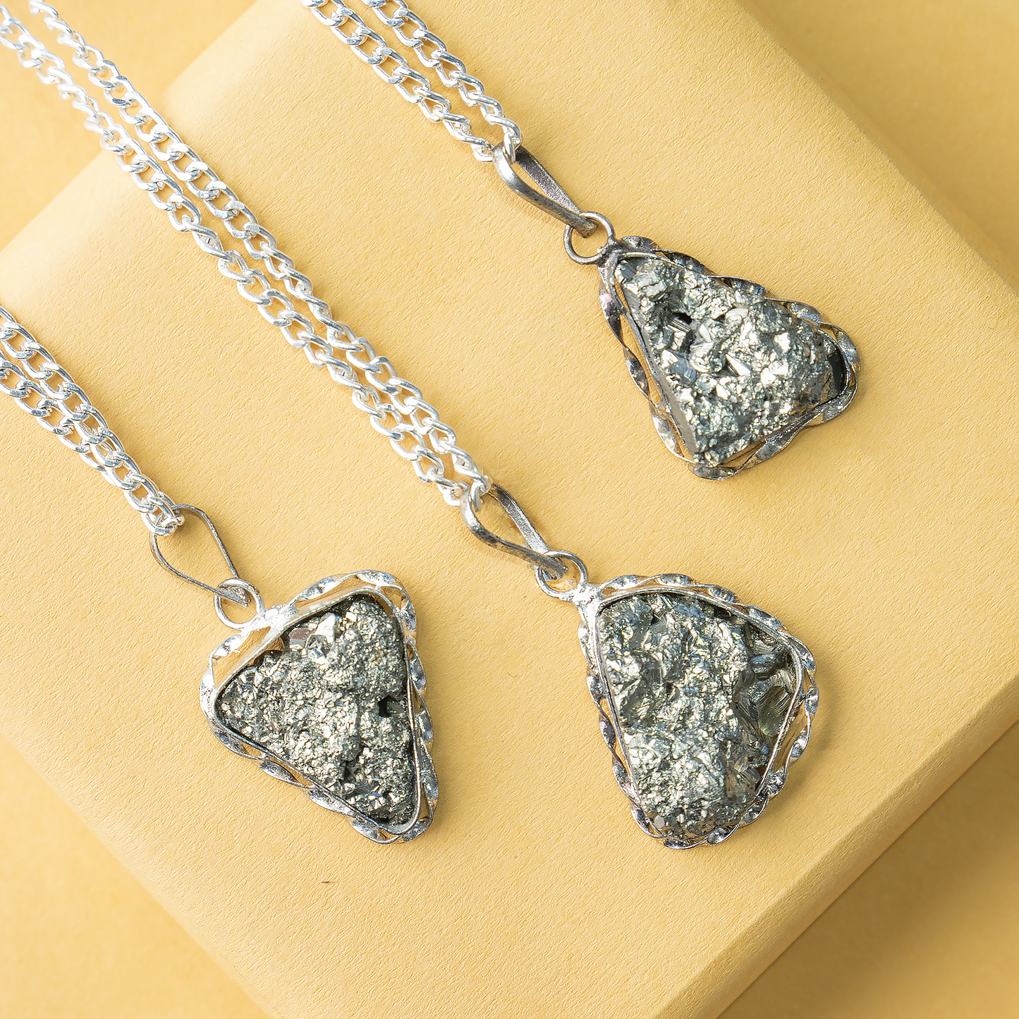 Combo Set| Raw Pyrite Ring & Pendant | Gemstone Jewelry