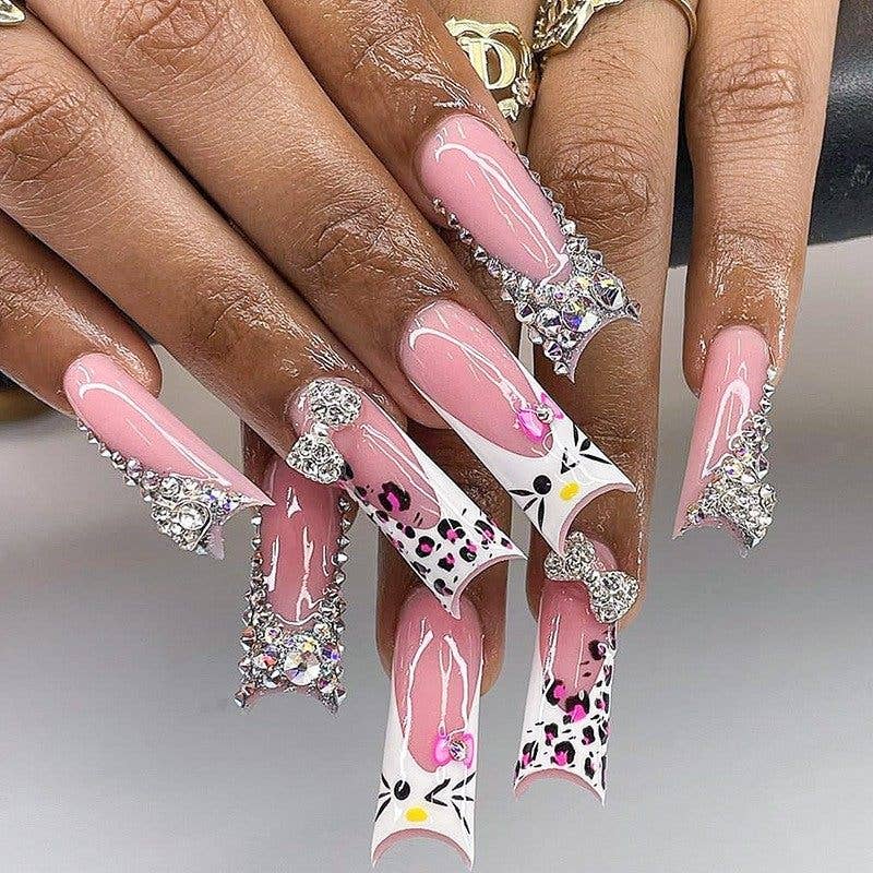 Almond Pure Color Electroplated Nail Art Press On Nails