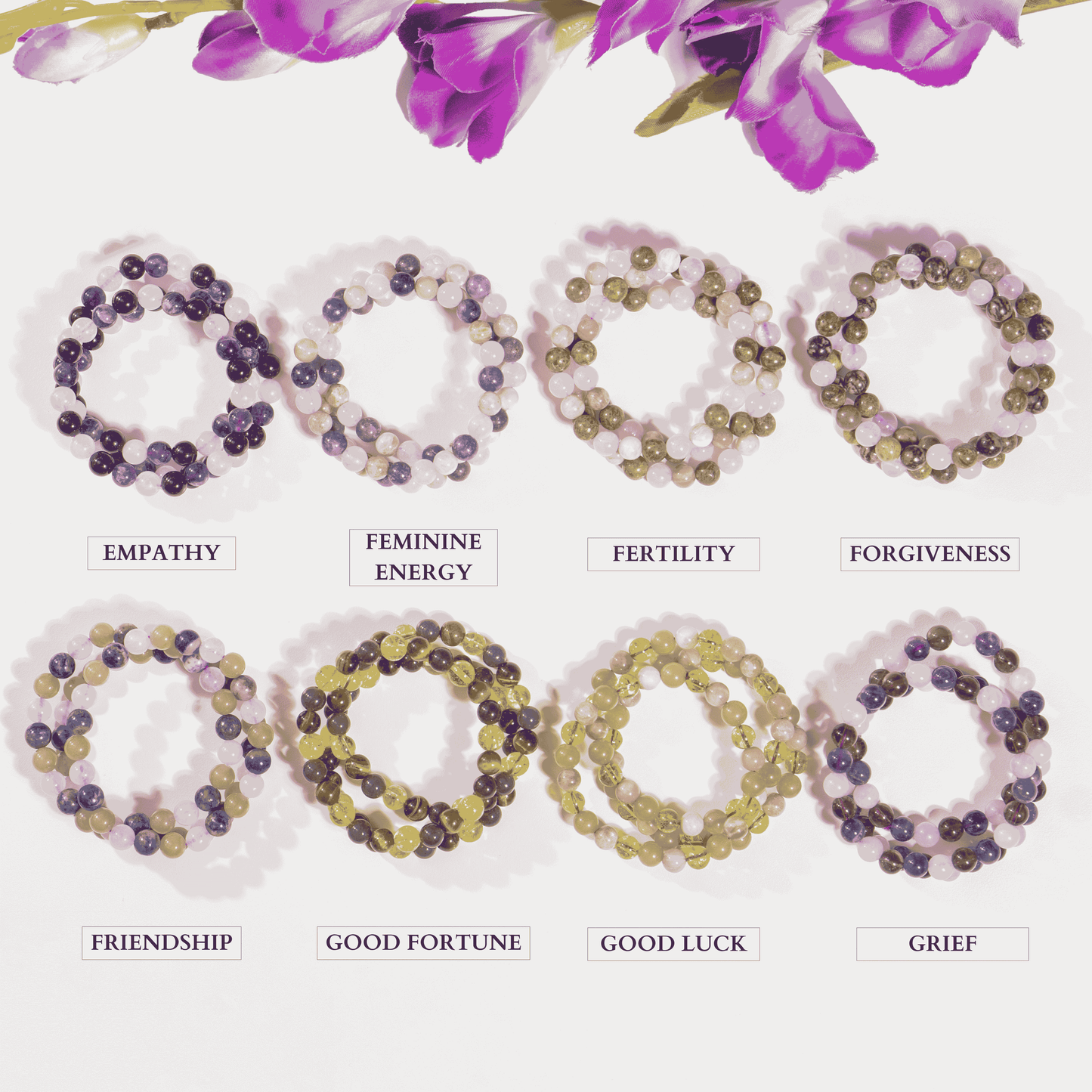 Pick One Crystal Healing Bracelet, Natural Gemstone Jewelry