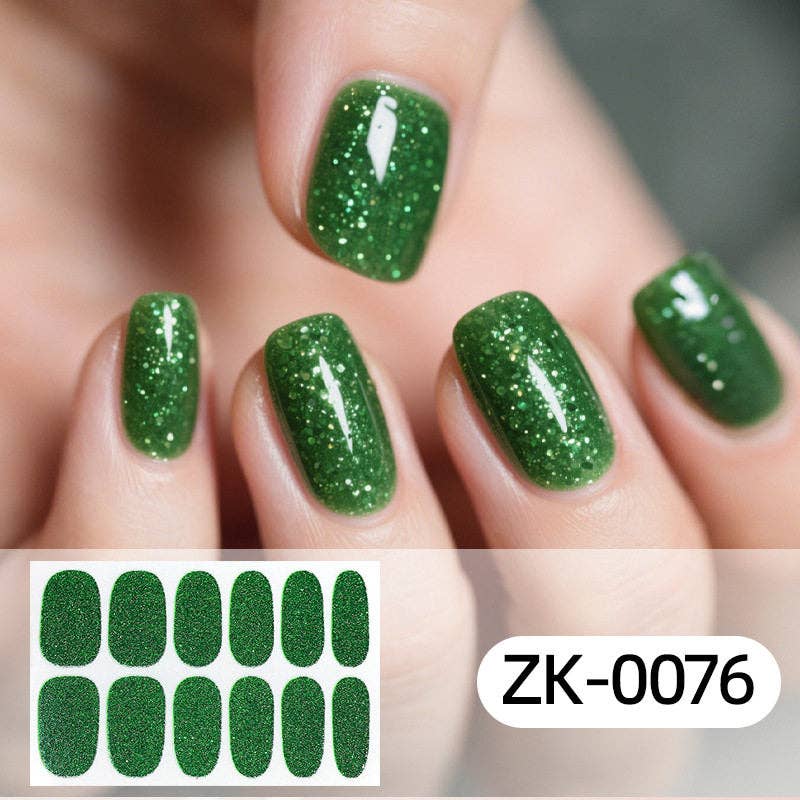 Chic Solid Color Onion Pink Nail Stickers