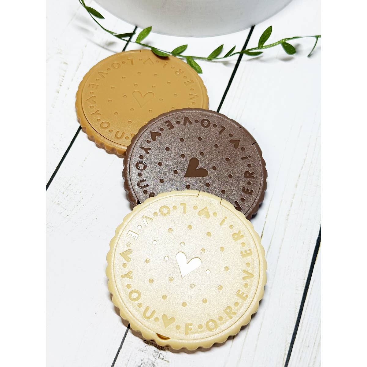 Round Compact Hair Brush with Mirror