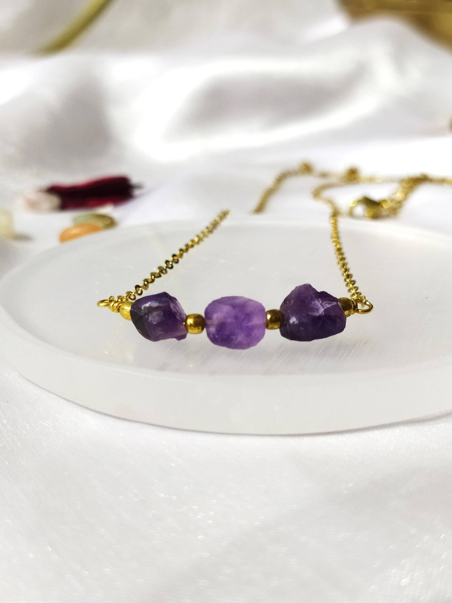 Raw Crystal Necklace| Amethyst Stone | Raw Amethyst Necklace