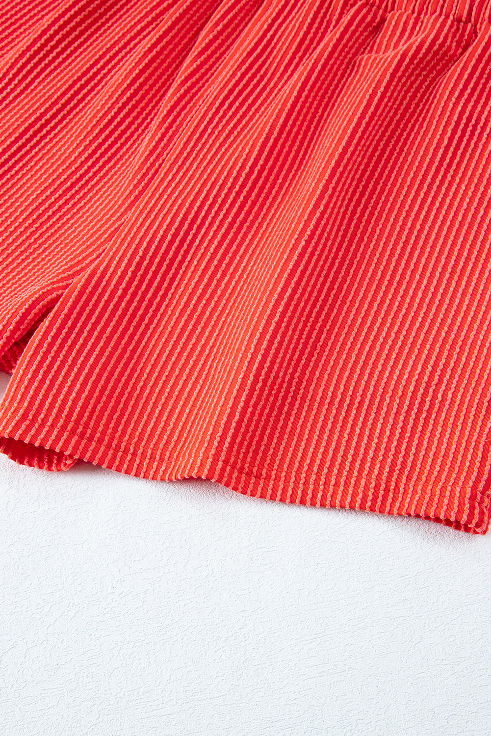 Iceland Blue Ribbed Textured Knit Loose Fit Tee and Shorts Set