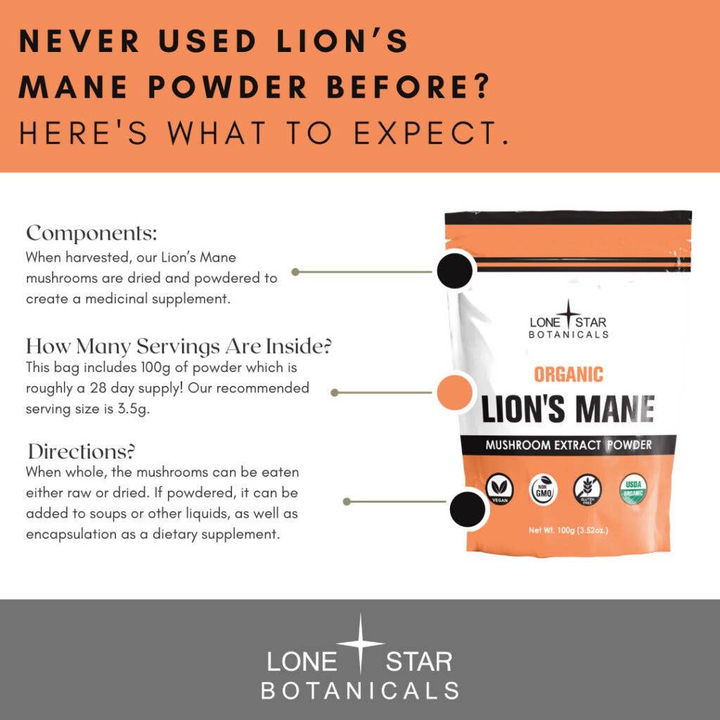 Lone Star Botanicals Lion's Mane Mushroom Powder 3.5oz