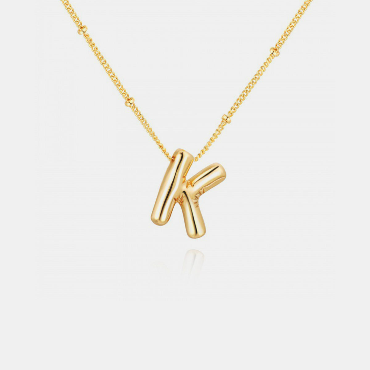 Gold-Plated Letter Pendant Necklace