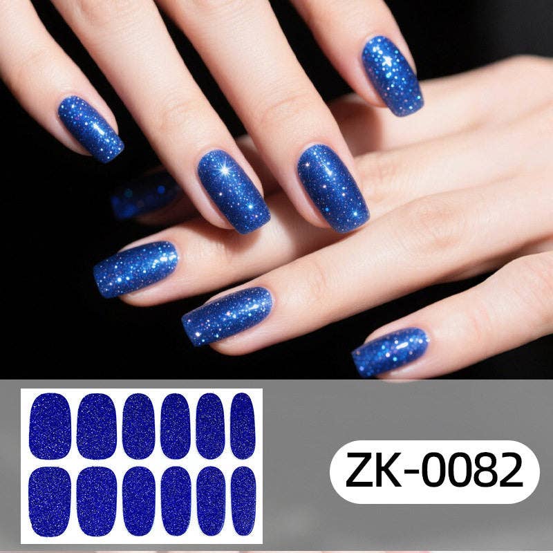 Chic Solid Color Onion Pink Nail Stickers
