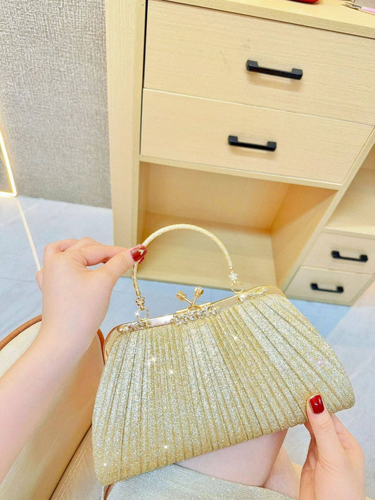 New Rhinestone Clutch Bag With Tassel - Evening Handbag