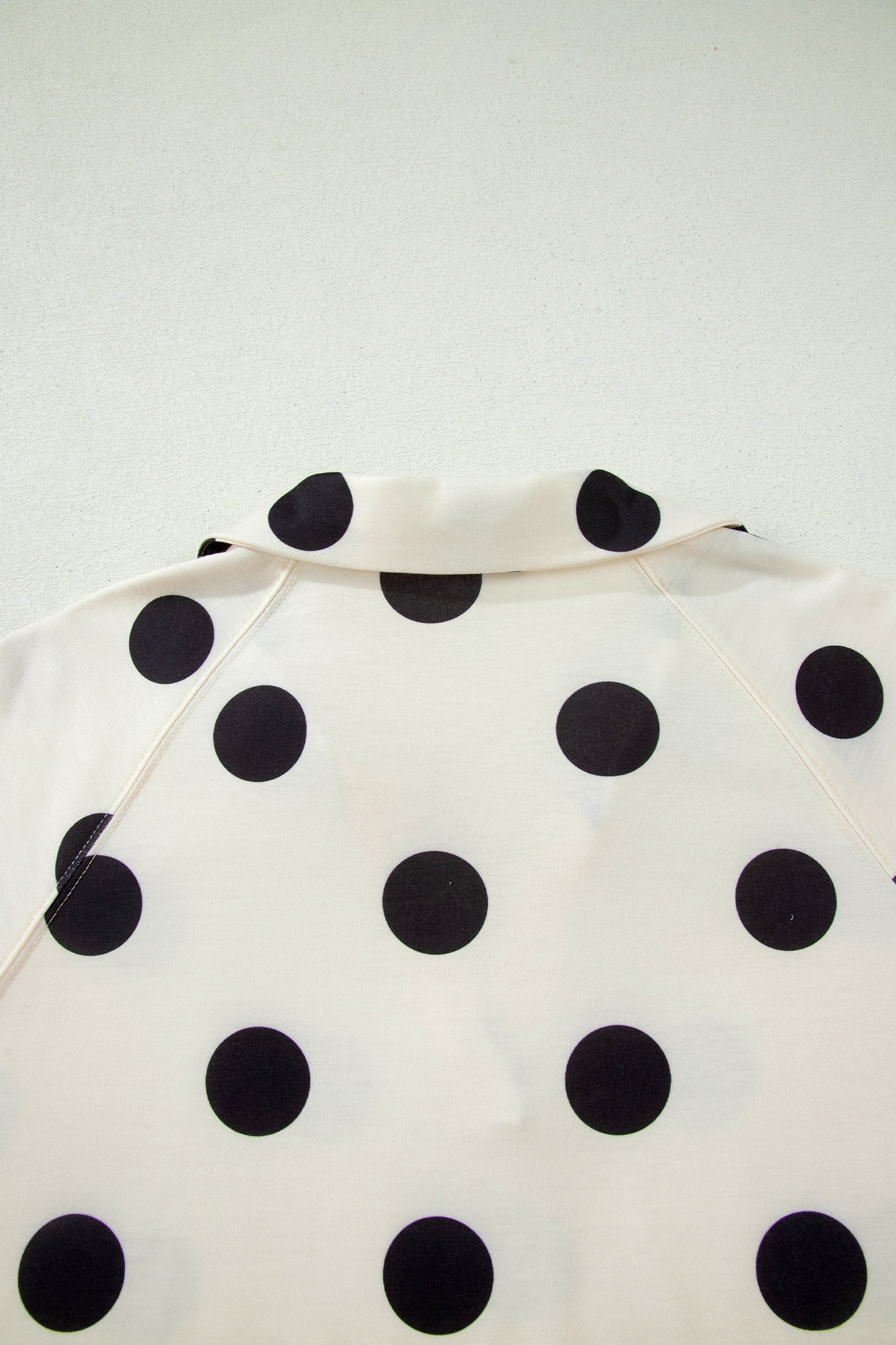 Green Polka Dot Print V Neck Tee Short Set