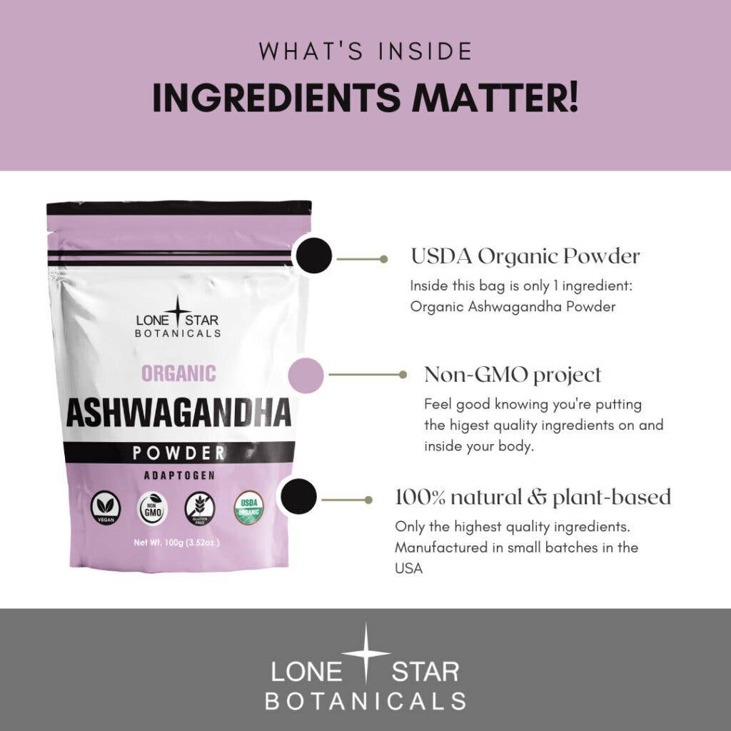 Lone Star Botanicals - Organic Ashwagandha Powder 100gr