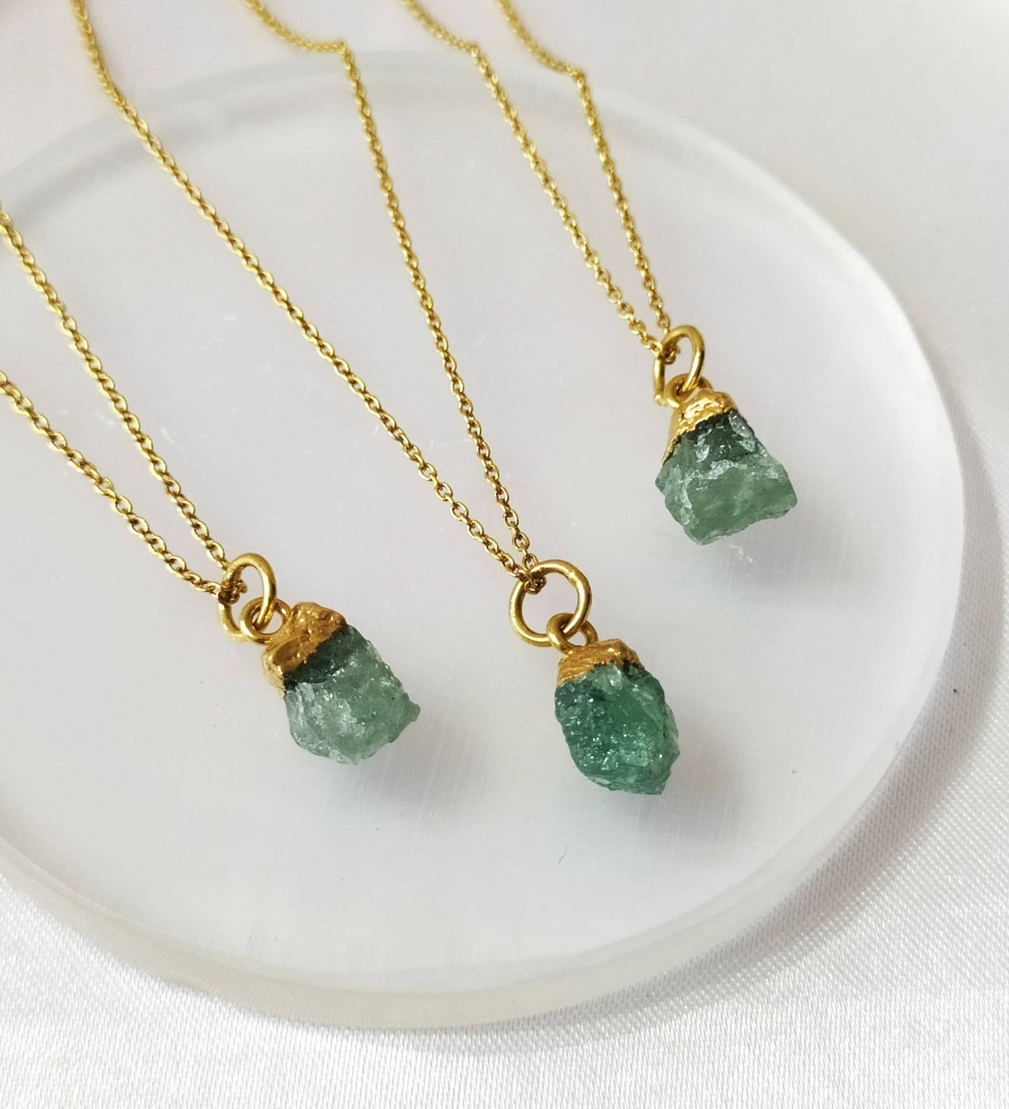 Raw Crystal Necklace|Green Aventurine| Raw Gemstone Necklace