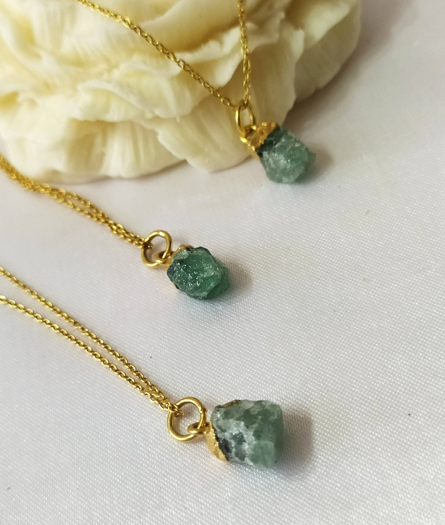 Raw Crystal Necklace|Green Aventurine| Raw Gemstone Necklace